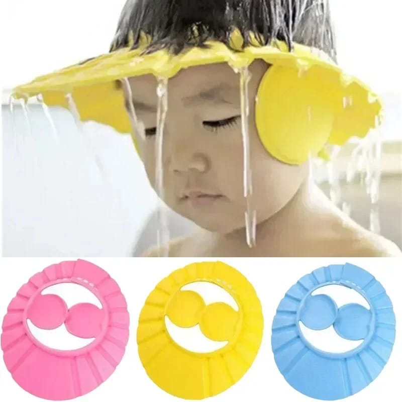 Picture of 1pcs Baby Shower Cap with Ear Protection Bath Caps Adjustable Soft Shampoo Bathing Hat Cap for Kids Toddler-Multicolor - Multicolor