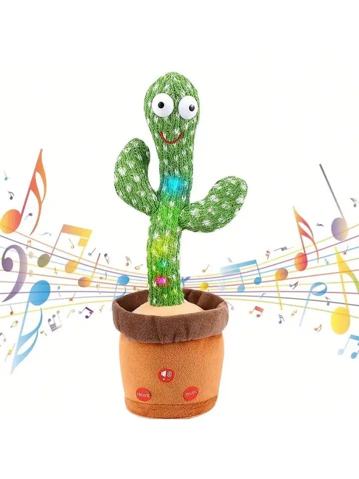 Picture of Dancing Cactus Talking Cactus Stuffed Plush Toy Electronic Toy with Song Plush Cactus Potted Toy Early Education Toy for Kids - Green