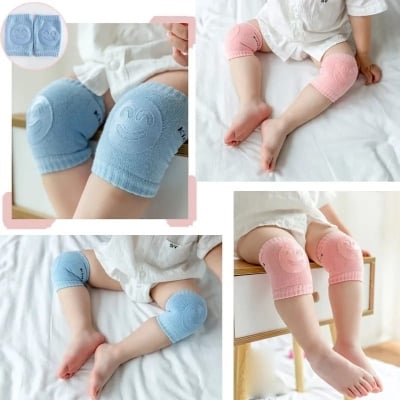 Picture of Baby Knee Pads for Safety Kids Dot Cute Crawling Elbow Knee pad Cushion Toddlers Baby Girls Boys Knee Pads Protector Safety Mesh Infant Leg Warmer - Multicolor