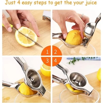 Picture of Stainless Steel Lemon Orange Lime Squeezer Juicer Hand Press Manual Lemon Squeezer - Silver