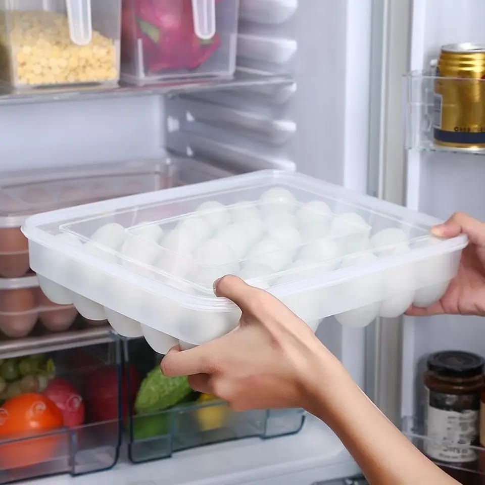 Picture of 34 Grid Egg Storage Box Food Container Organizer Household Kitchen Transparent Box Egg Box Shelf Egg Storage Box - Multicolor