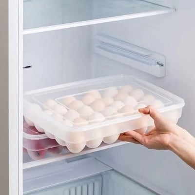 Picture of 34 Grid Egg Storage Box Food Container Organizer Household Kitchen Transparent Box Egg Box Shelf Egg Storage Box - Multicolor