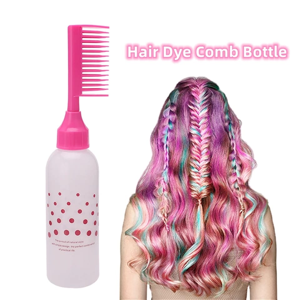 Picture of 60oz Plastic Hair Dye Refillable Bottle Empty Applicator Comb Dispensing Salon Hair Coloring Hairdressing Styling Tools - Multicolor