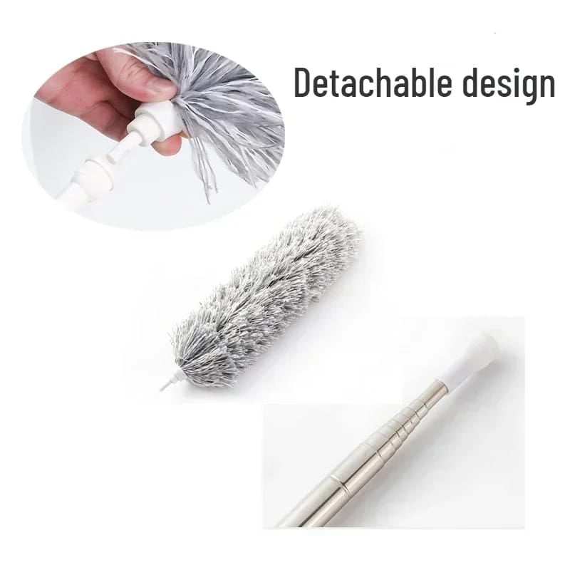Picture of Microfiber Duster Cleaner Brush Long Extendable Dusters Telescopic Catcher Mites Gap Dust Removal Dusters Home Cleaning Tools-9.5 feet - Light Ash