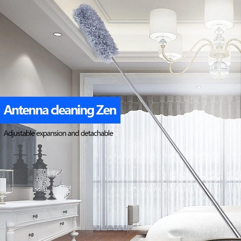 Picture of Microfiber Duster Cleaner Brush Long Extendable Dusters Telescopic Catcher Mites Gap Dust Removal Dusters Home Cleaning Tools-9.5 feet - Light Ash