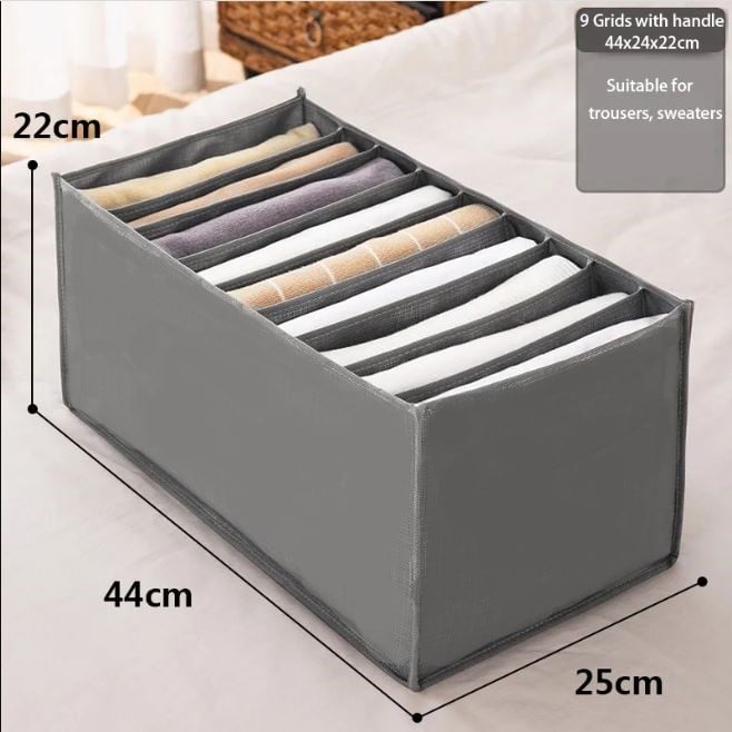 Picture of Cloth Organizer Box 7 Grid Closet Storage drawer divider storage organizer Box - Grey