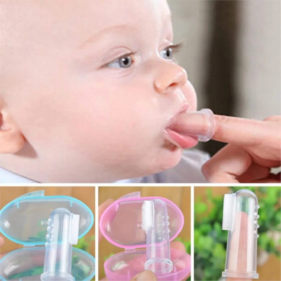Picture of (5pc er set)Baby Silicone Spoon + plastic Feeder Pacifier, Finger Brush, Fruits Chusni,Baby Bowl+Spon - Multicolor