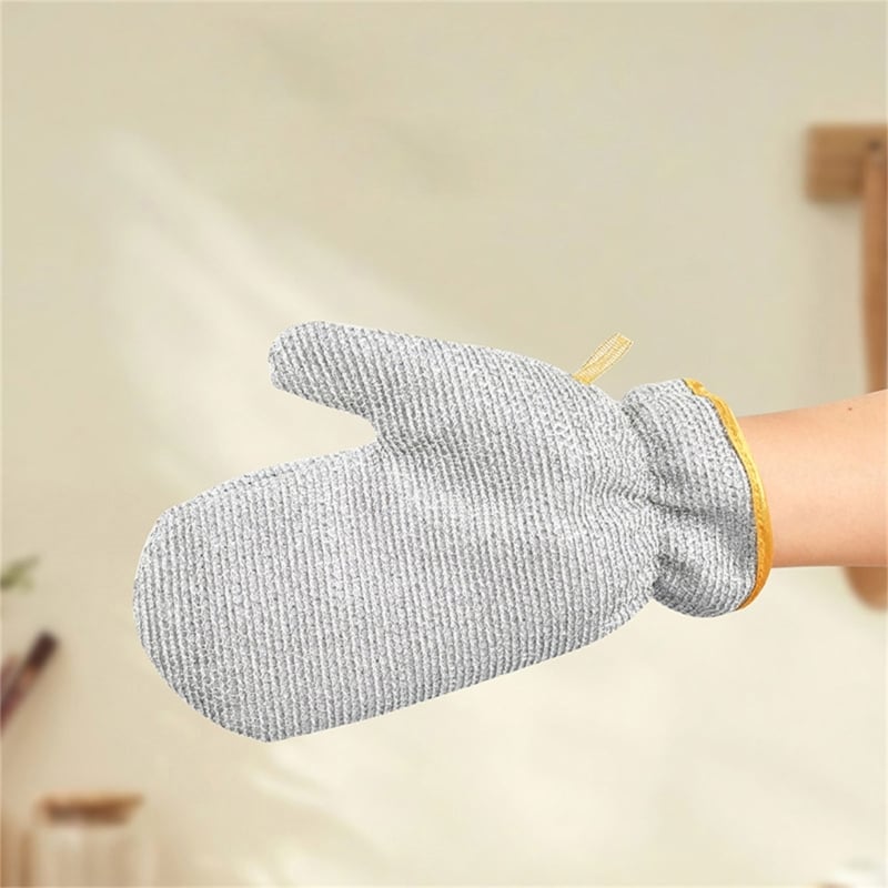 Picture of 2PCS Silver Wire Dishwashing Gloves PVC Non Scratch Metal Wire Dishcloth - Silver