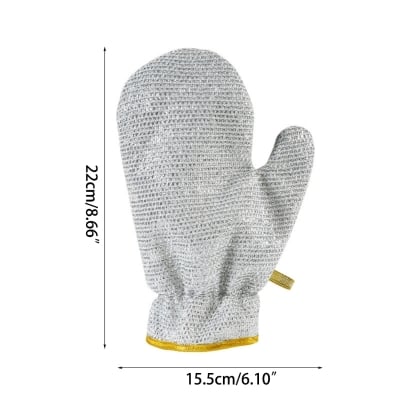 Picture of 2PCS Silver Wire Dishwashing Gloves PVC Non Scratch Metal Wire Dishcloth - Silver
