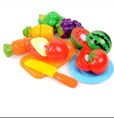 Picture of Play Food Toy cutting Fruit & Food cutter Set play Kitchen Kits early Education Toys for Girls AND BOYS 10 Pcs Set - Multicolor