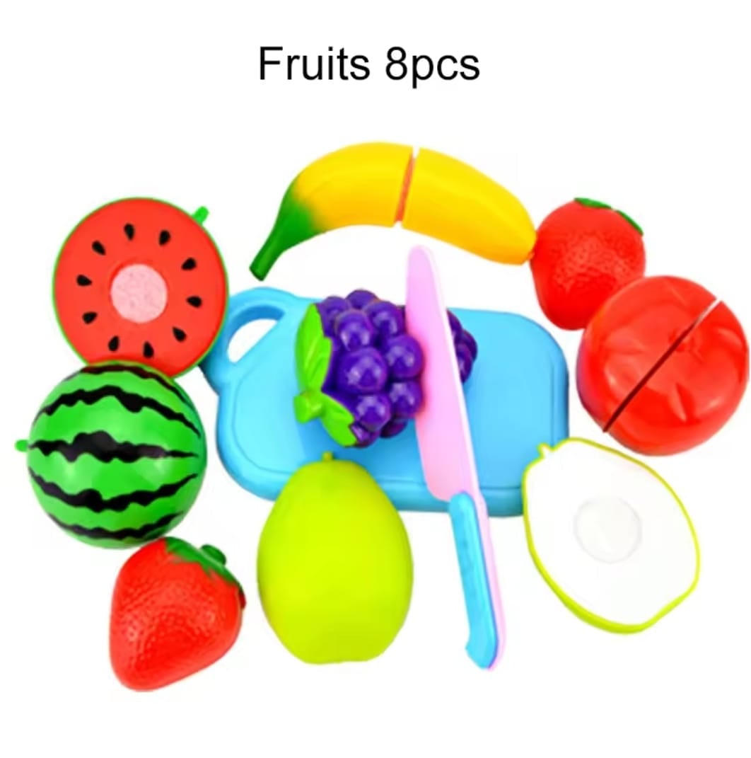 Picture of Play Food Toy cutting Fruit & Food cutter Set play Kitchen Kits early Education Toys for Girls AND BOYS 10 Pcs Set - Multicolor