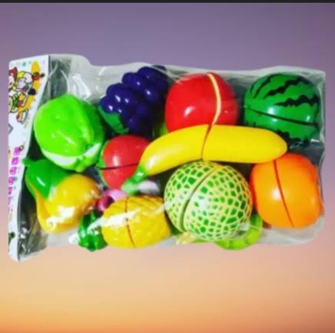 Picture of Play Food Toy cutting Fruit & Food cutter Set play Kitchen Kits early Education Toys for Girls AND BOYS 10 Pcs Set - Multicolor