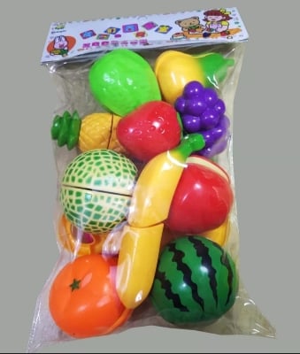Picture of Play Food Toy cutting Fruit & Food cutter Set play Kitchen Kits early Education Toys for Girls AND BOYS 10 Pcs Set - Multicolor
