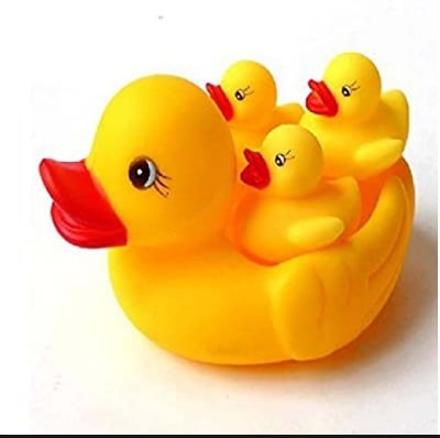 Picture of Exclusive Duck Bath Toy for Baby- Soft Toys-4 Pcs set - Yellow
