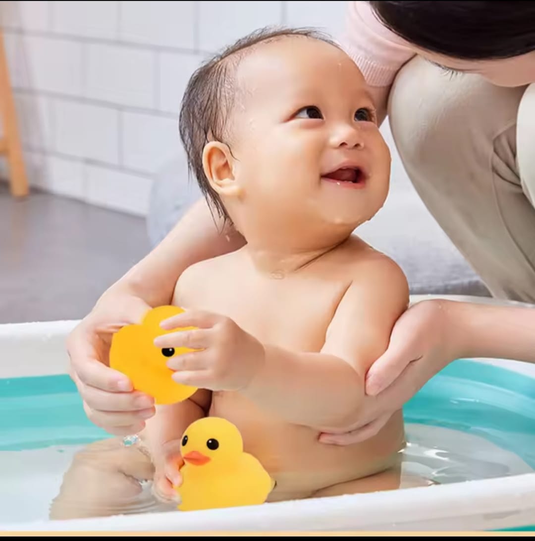 Picture of Exclusive Duck Bath Toy for Baby- Soft Toys-4 Pcs set - Yellow