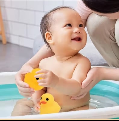 Picture of Exclusive Duck Bath Toy for Baby- Soft Toys-4 Pcs set - Yellow