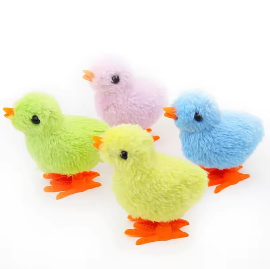 Picture of 1Pcs Chicken Shaped Interactive Plush Children Toys Cute Simulation Bunny Chick Moving Toy Clockwork Racing Funny Teaser Toy Easter Gift - Multicolor