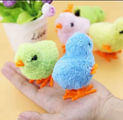 Picture of 1Pcs Chicken Shaped Interactive Plush Children Toys Cute Simulation Bunny Chick Moving Toy Clockwork Racing Funny Teaser Toy Easter Gift - Multicolor