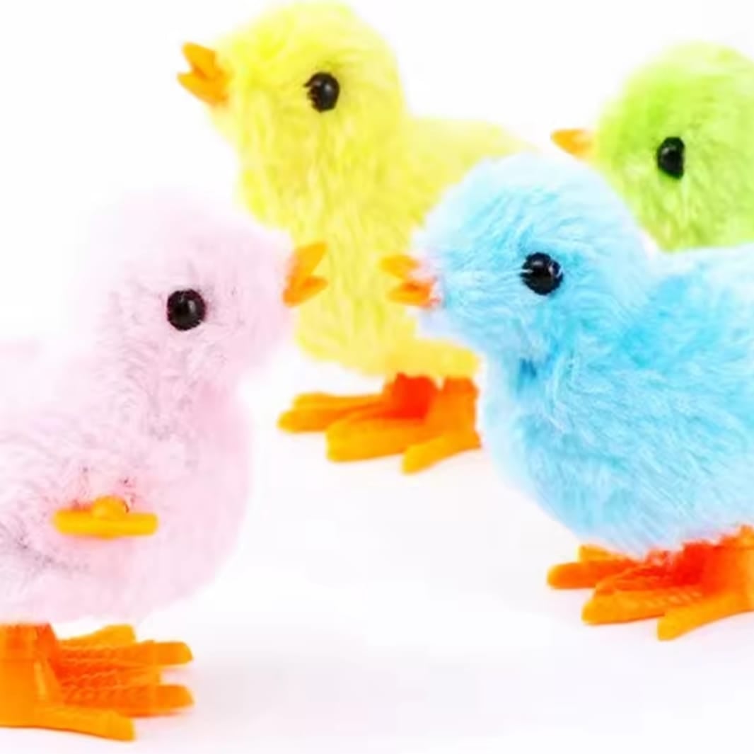 Picture of 1Pcs Chicken Shaped Interactive Plush Children Toys Cute Simulation Bunny Chick Moving Toy Clockwork Racing Funny Teaser Toy Easter Gift - Multicolor