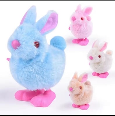 Picture of 1Pcs Rabbit Shaped Interactive Plush Children Toys Cute Simulation Bunny Chick Moving Toy Clockwork Racing Funny Teaser Toy Easter Gift - Multicolor