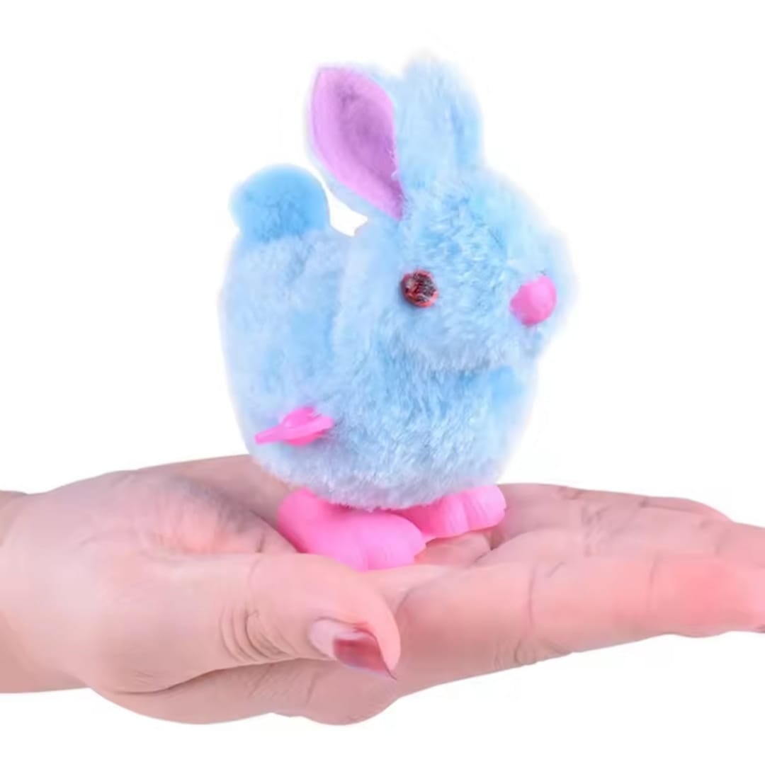 Picture of 1Pcs Rabbit Shaped Interactive Plush Children Toys Cute Simulation Bunny Chick Moving Toy Clockwork Racing Funny Teaser Toy Easter Gift - Multicolor