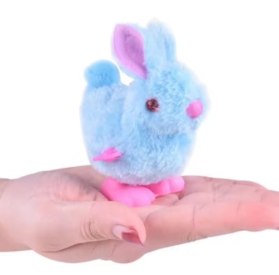 Picture of 1Pcs Rabbit Shaped Interactive Plush Children Toys Cute Simulation Bunny Chick Moving Toy Clockwork Racing Funny Teaser Toy Easter Gift - Multicolor