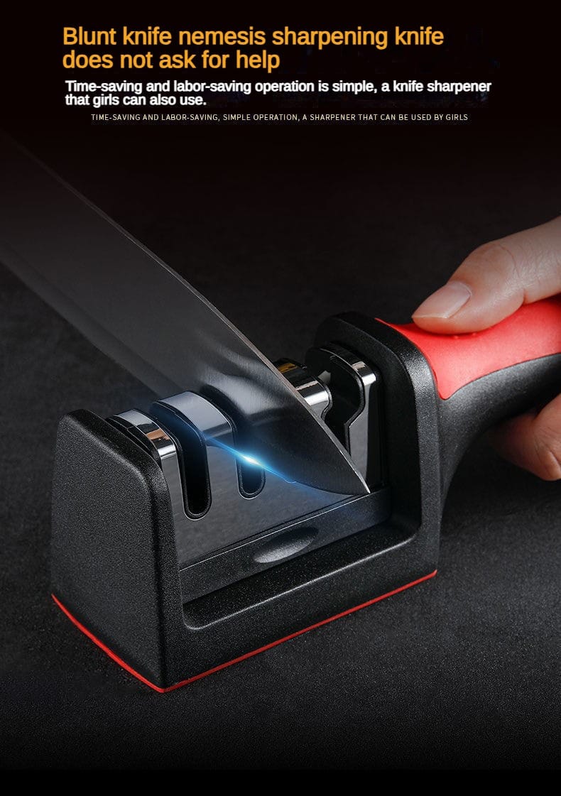 Picture of Plastic and Stainless Steel Knife Sharpener Effortlessly Enhances Blade's Sharpness, Ensuring Optimal Cutting Performance and Durability - Multicolor