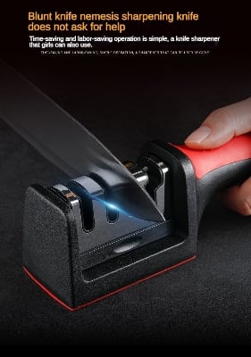 Picture of Plastic and Stainless Steel Knife Sharpener Effortlessly Enhances Blade's Sharpness, Ensuring Optimal Cutting Performance and Durability - Multicolor