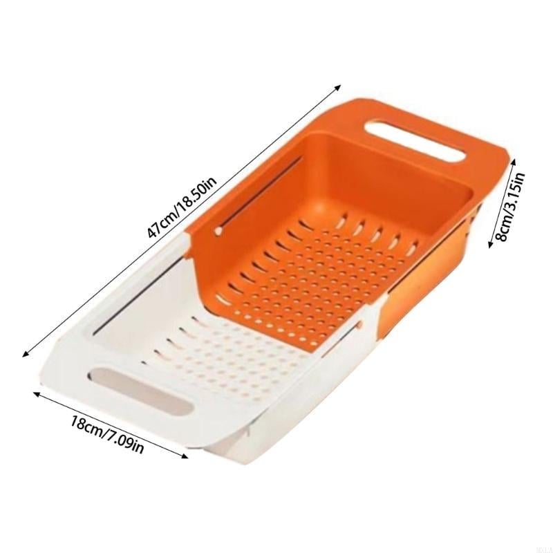 Picture of Drain basket bowl rack Kitchen fruit basin storage rack sink retractable sink storage rack - Multicolor