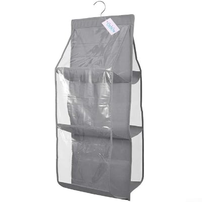 Picture of 6 Pocket Foldable Hanging Bag 3 Layers Folding Shelf Bag Purse Handbag Organizer With free Hanger