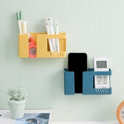Picture of Double Grid Wall Mounted Mobile Holder – Wall Phone Stand & Phone Holder | Mobile Stand for Wall | Wall Mount Stand Organizer - Multicolor
