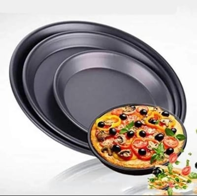 Picture of Non stick Pizza Pan Round Premium Quality for Oven 3 pcs set (8,10,12 inch) - Black