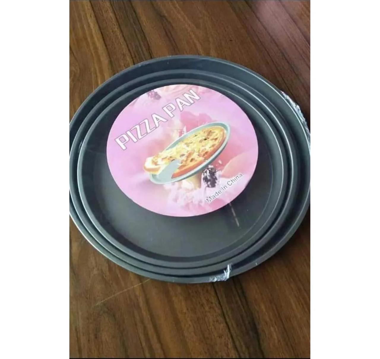 Picture of Non stick Pizza Pan Round Premium Quality for Oven 3 pcs set (8,10,12 inch) - Black