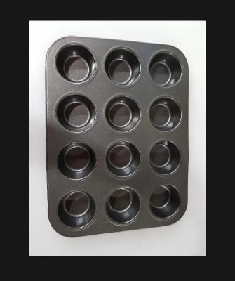 Picture of 12 Cups Mini Muffin Bun Cupcake Baking Bakeware Mould Tray Pan Kitchen - Black