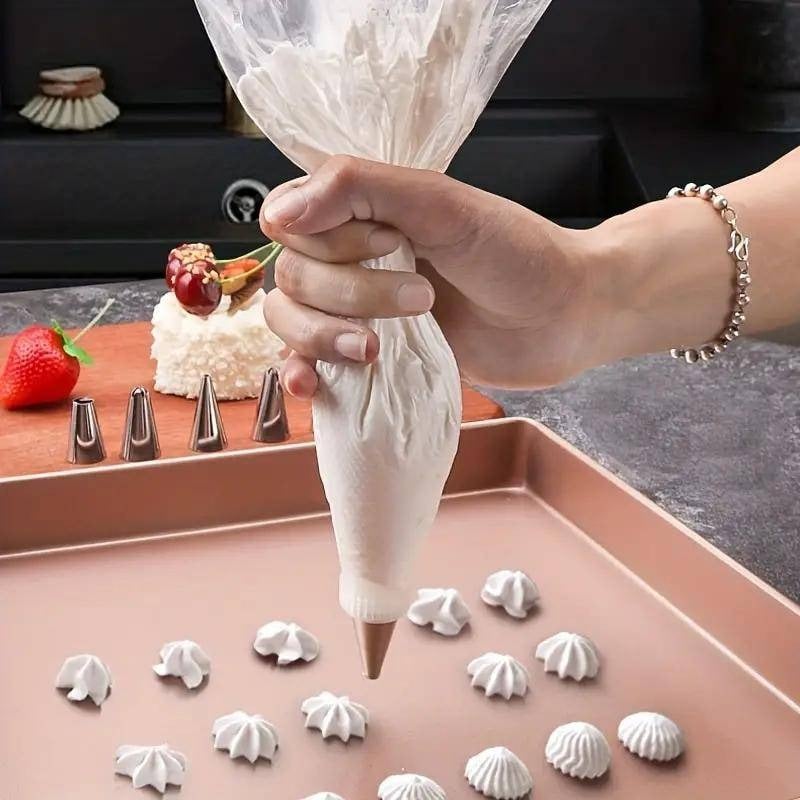 Picture of Cake Decorating Piping Bags And Nozzles - Ideal For Decorating Cakes, Cupcakes, And Pastries - White