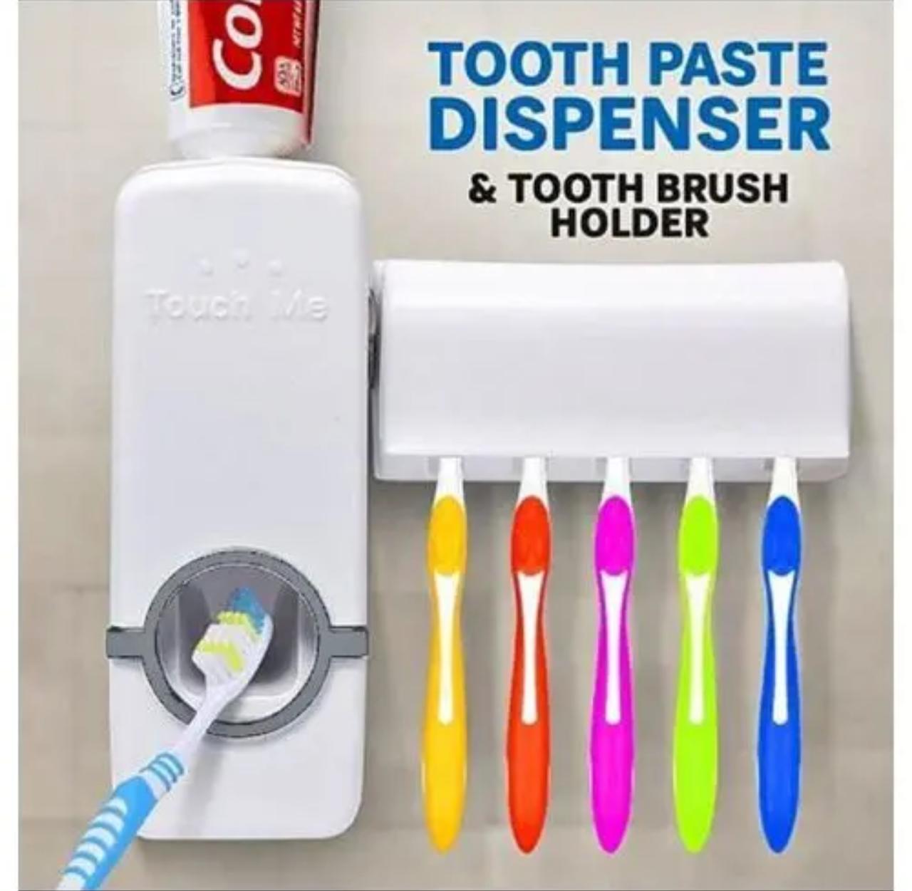 Picture of Automatic Toothpaste Dispenser with Toothbrush Holder – Smart Brush Organizer - White