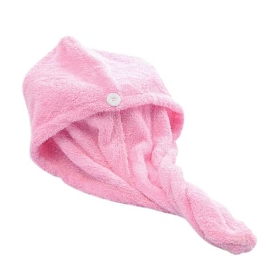 Picture of Super Absorbent, Quick Drying Hair Towel, Microfiber Hair Dry Cap - Pink