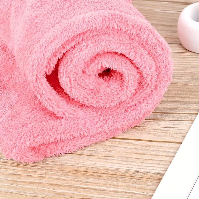 Picture of Super Absorbent, Quick Drying Hair Towel, Microfiber Hair Dry Cap - Pink