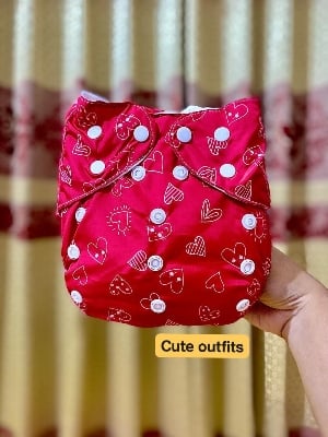 Picture of Washable Baby Cloth Diaper with 2 Pad – 3-Layer Protection ( 0-24month ) - Multicolor