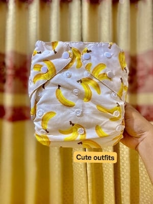 Picture of Washable Baby Cloth Diaper with 2 Pad – 3-Layer Protection ( 0-24month ) - Multicolor