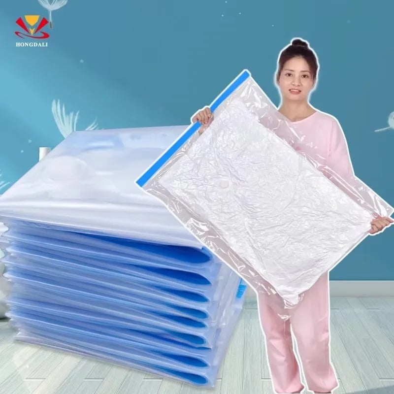 Picture of Multi-Size Vacuum Bags (4pcs Set) – Includes Hand Pump for Clothes & BlanketsSize 40x60cm/60x80cm/80x100cm 4pcs Combo Set - White