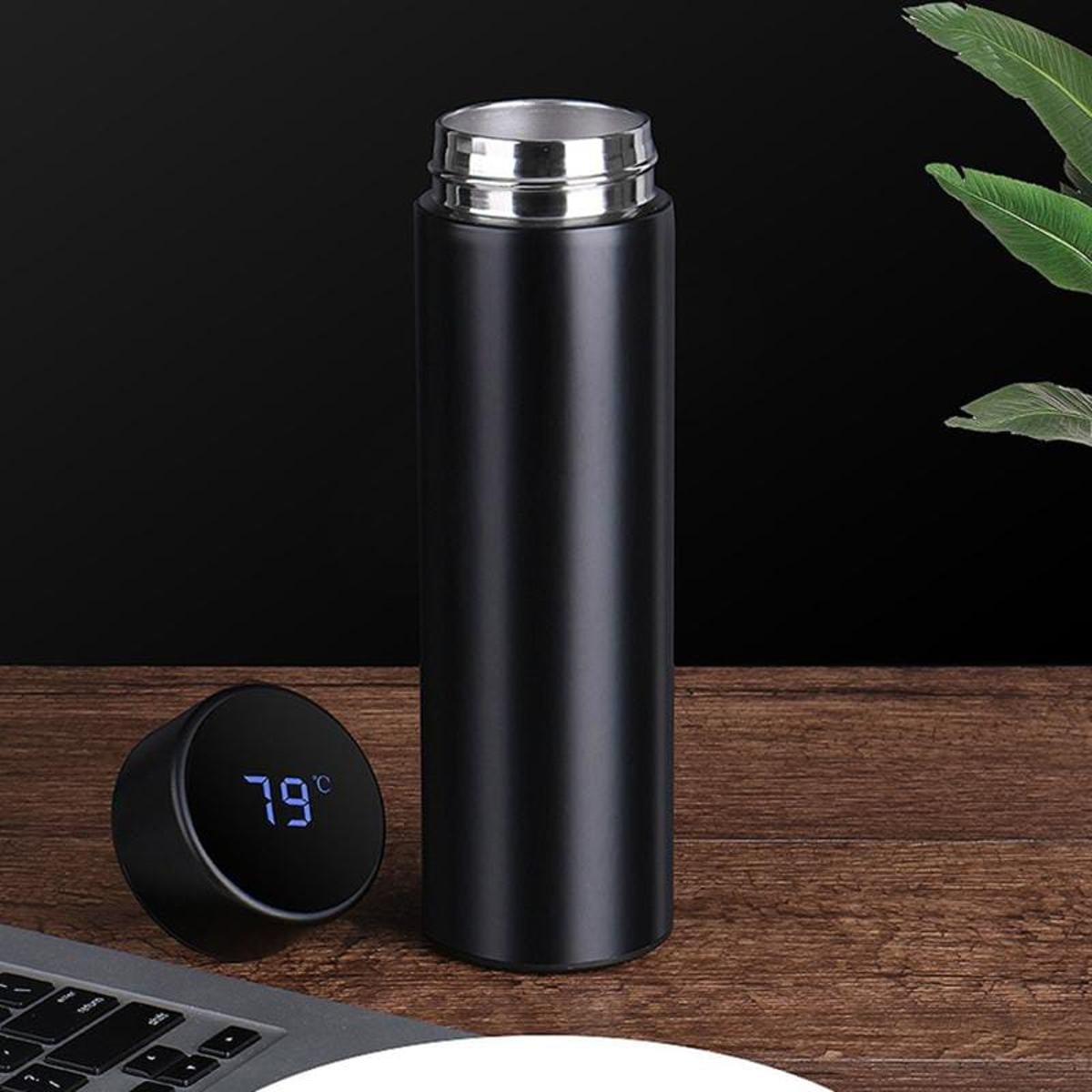 Picture of Smart Thermos Flask with Led Temperature Display In Touch - Black