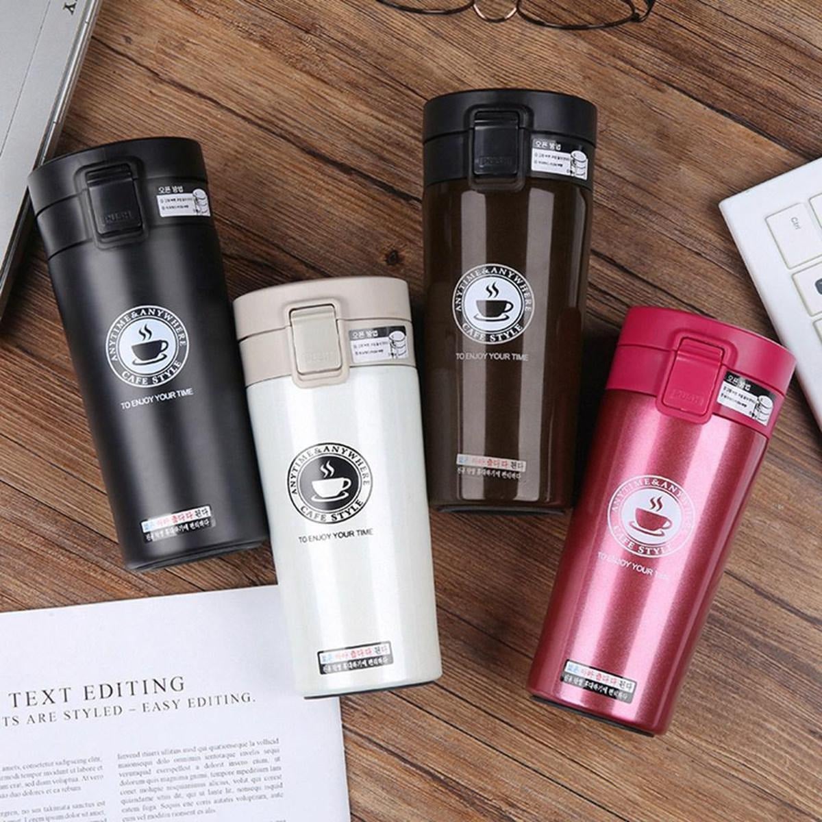 Picture of Tumbler Hot Fashion 380ml Stainless Steel Coffee Mugs Insulated Water Bottle Tumbler Thermos Cup Vacuum Flask Premium Travel Coffee Mug - Multicolor