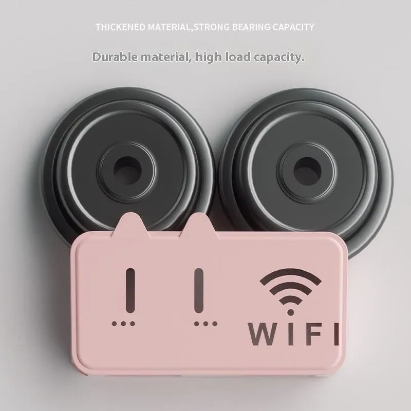 Picture of Wireless Router Storage Box Wall-mounted Punch-free Cable Organizer Wall Wifi Bracket Storage Box Cat Holder - Multicolor