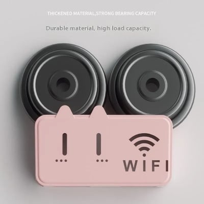 Picture of Wireless Router Storage Box Wall-mounted Punch-free Cable Organizer Wall Wifi Bracket Storage Box Cat Holder - Multicolor