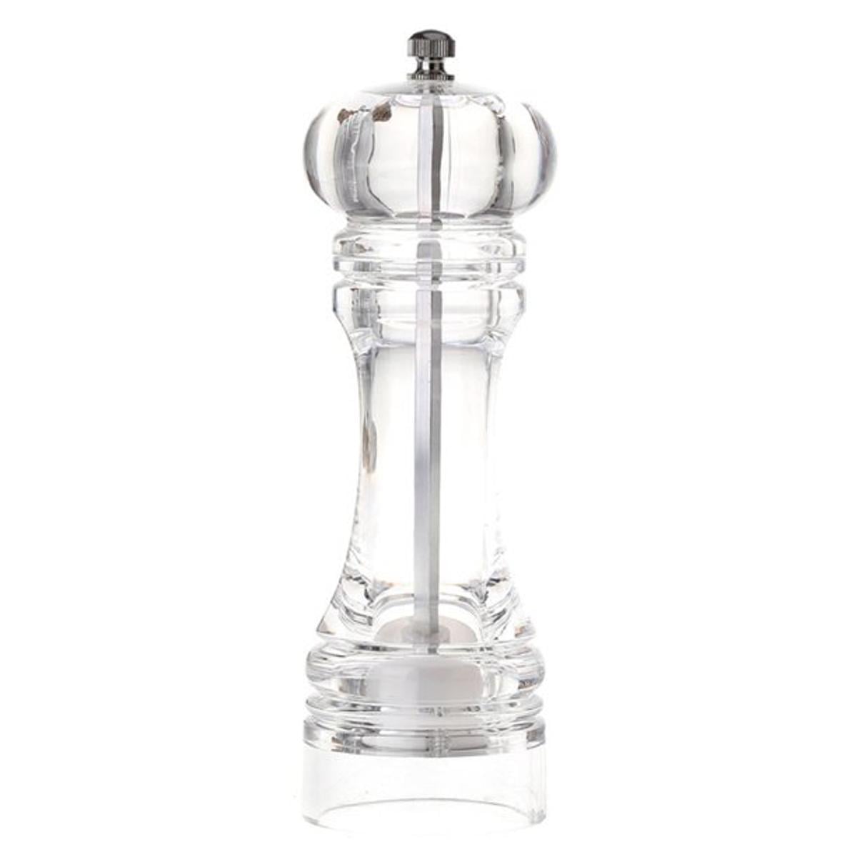 Picture of 7" Acrylic Pepper Mill, Salt and Pepper Grinder with Ceramic Grinding Mechanism - White