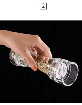 Picture of 7" Acrylic Pepper Mill, Salt and Pepper Grinder with Ceramic Grinding Mechanism - White