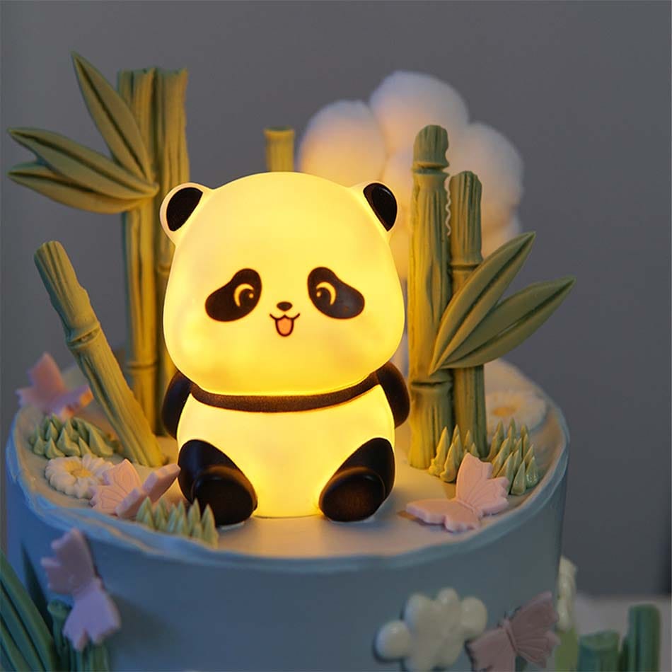 Picture of Panda LED Night Light Living Room Cute Panda Plastic Lamp Bedside Decor Creative Kids Night Light Birthday Gift Cake Decor - White