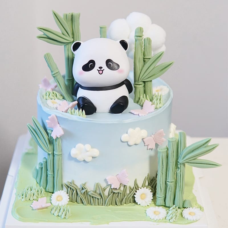 Picture of Panda LED Night Light Living Room Cute Panda Plastic Lamp Bedside Decor Creative Kids Night Light Birthday Gift Cake Decor - White