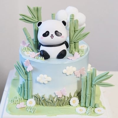 Picture of Panda LED Night Light Living Room Cute Panda Plastic Lamp Bedside Decor Creative Kids Night Light Birthday Gift Cake Decor - White
